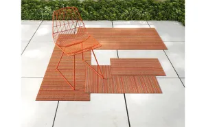 Chilewich Shag Runner Mat - Skinny Stripe - Orange