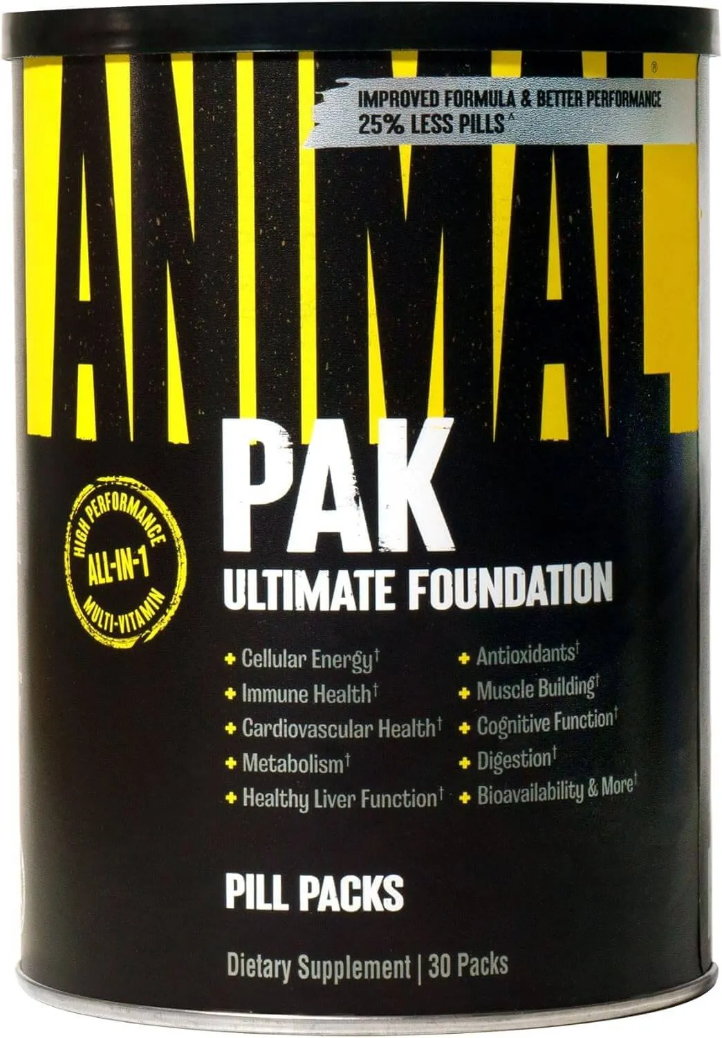Complex of vitamins and supplements for sports nutrition Animal Pak All-in-One Women & Men Updated Version 30 servings
